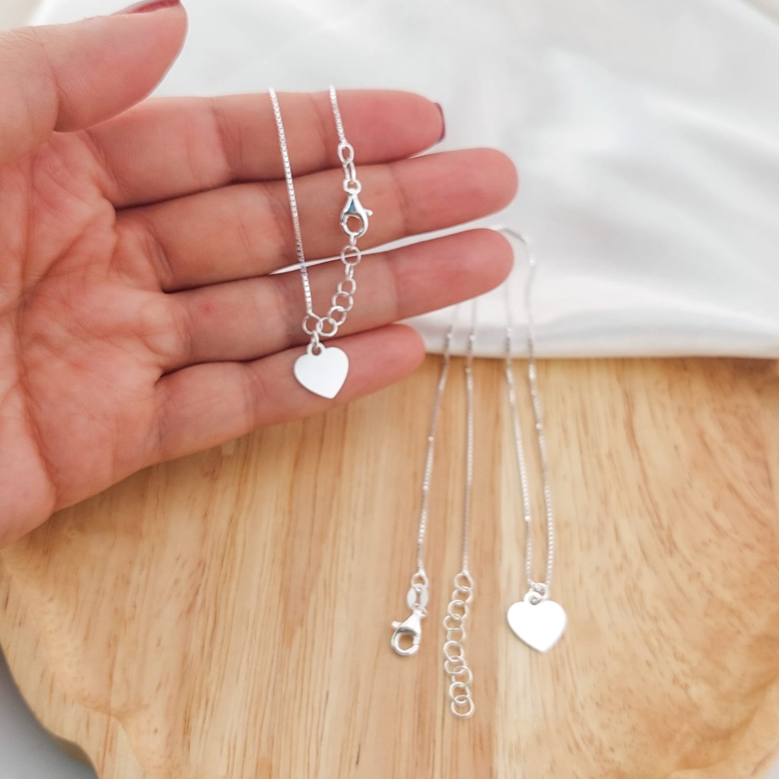 Juego Collar Placa 40-45cm/Pulsera Placa 17-18.5cm Plata 925 26259