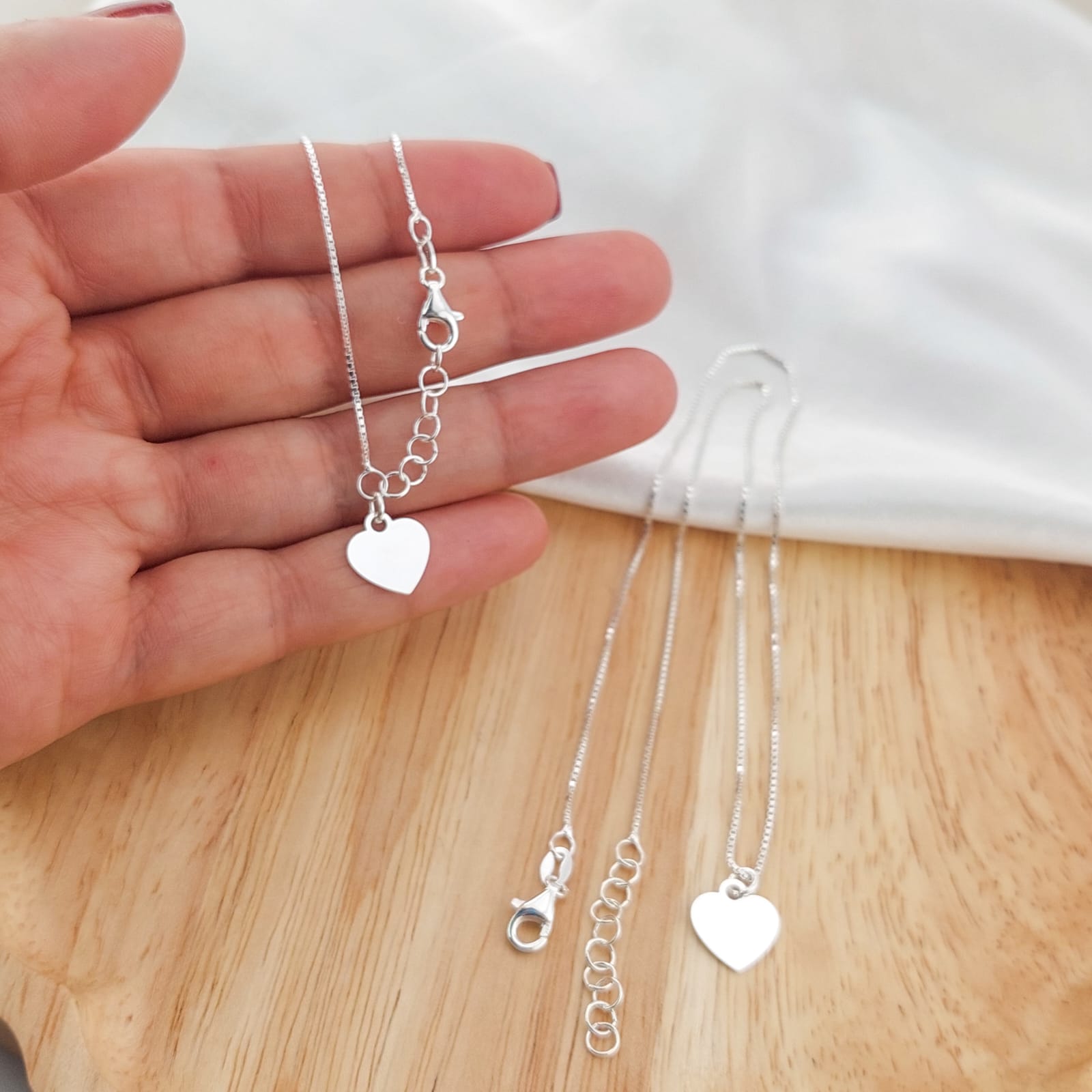 Juego Collar Placa 40-45cm/Pulsera Placa 17-18.5cm Plata 925 26259