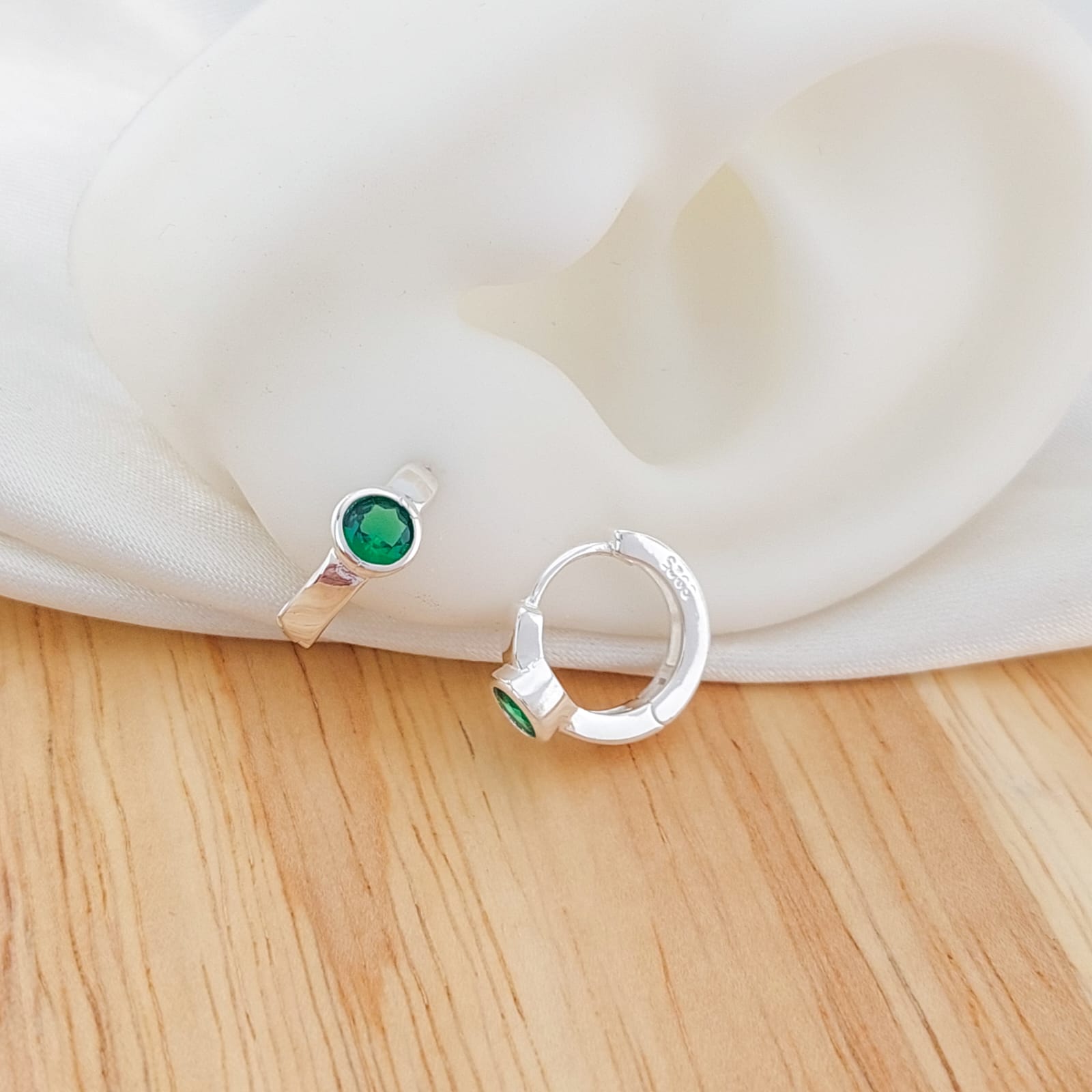 Aretes Huggies 13mm Plata 925 26356