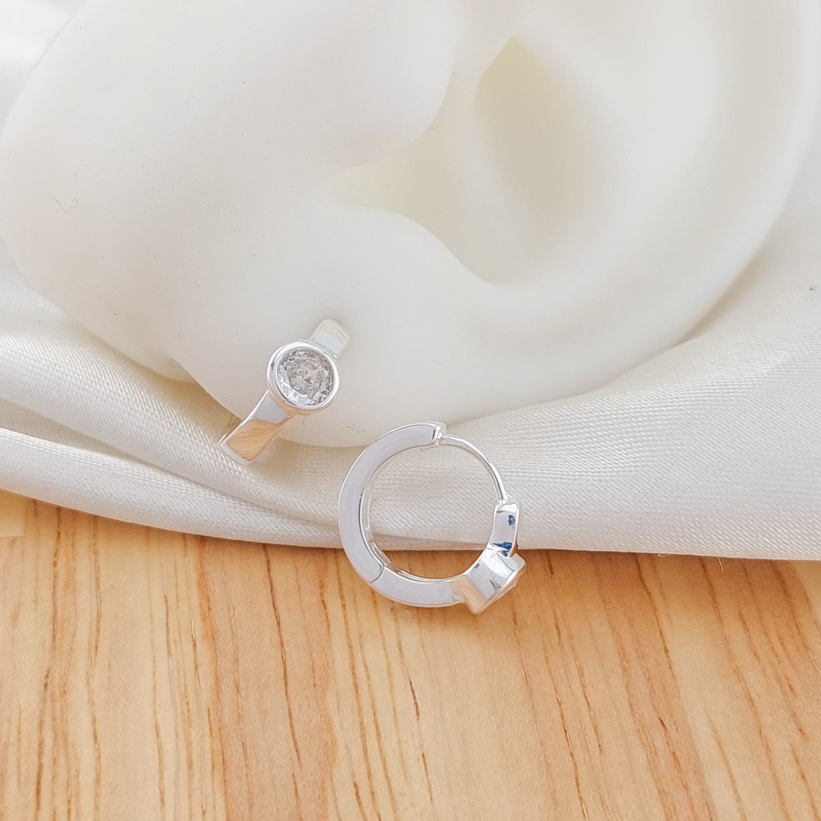 Aretes Huggies 13mm Plata 925 26358