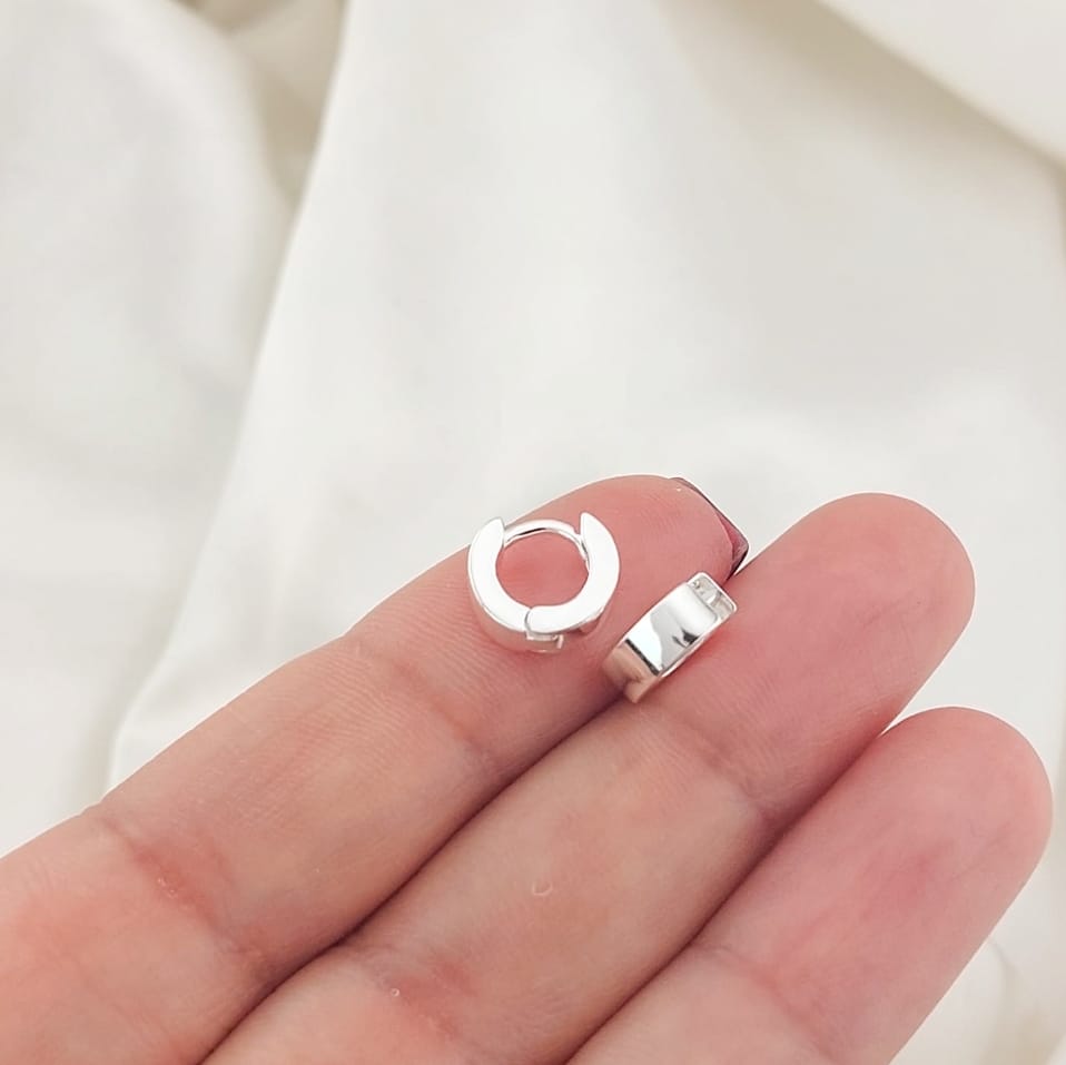 Aretes Huggies 10mm/3.5mm Plata 925 26359