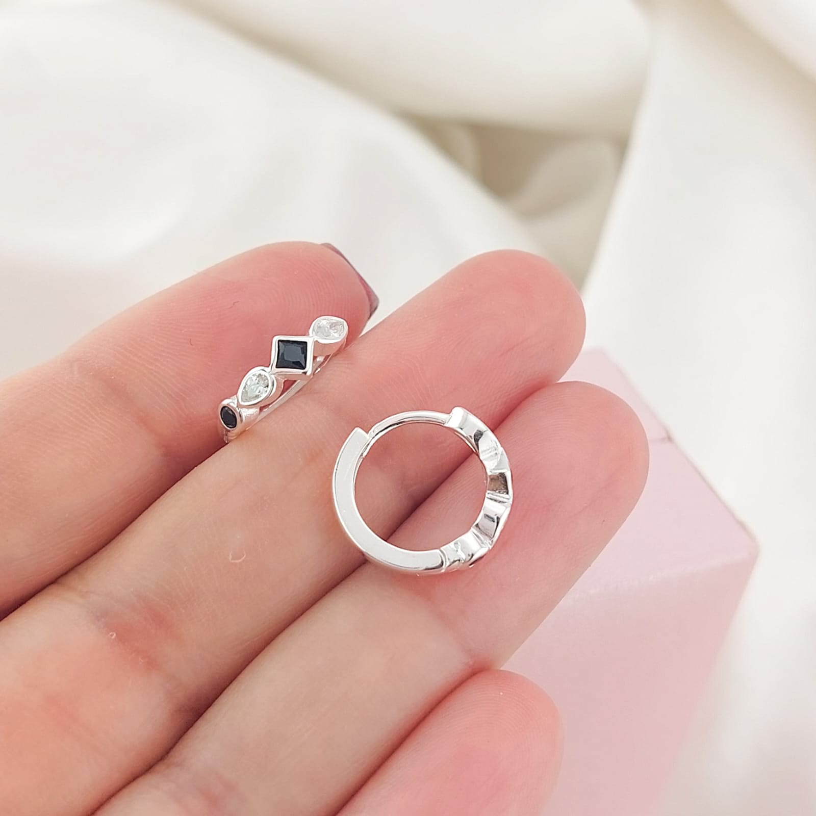 Aretes Huggies 13mm Plata 925 26360
