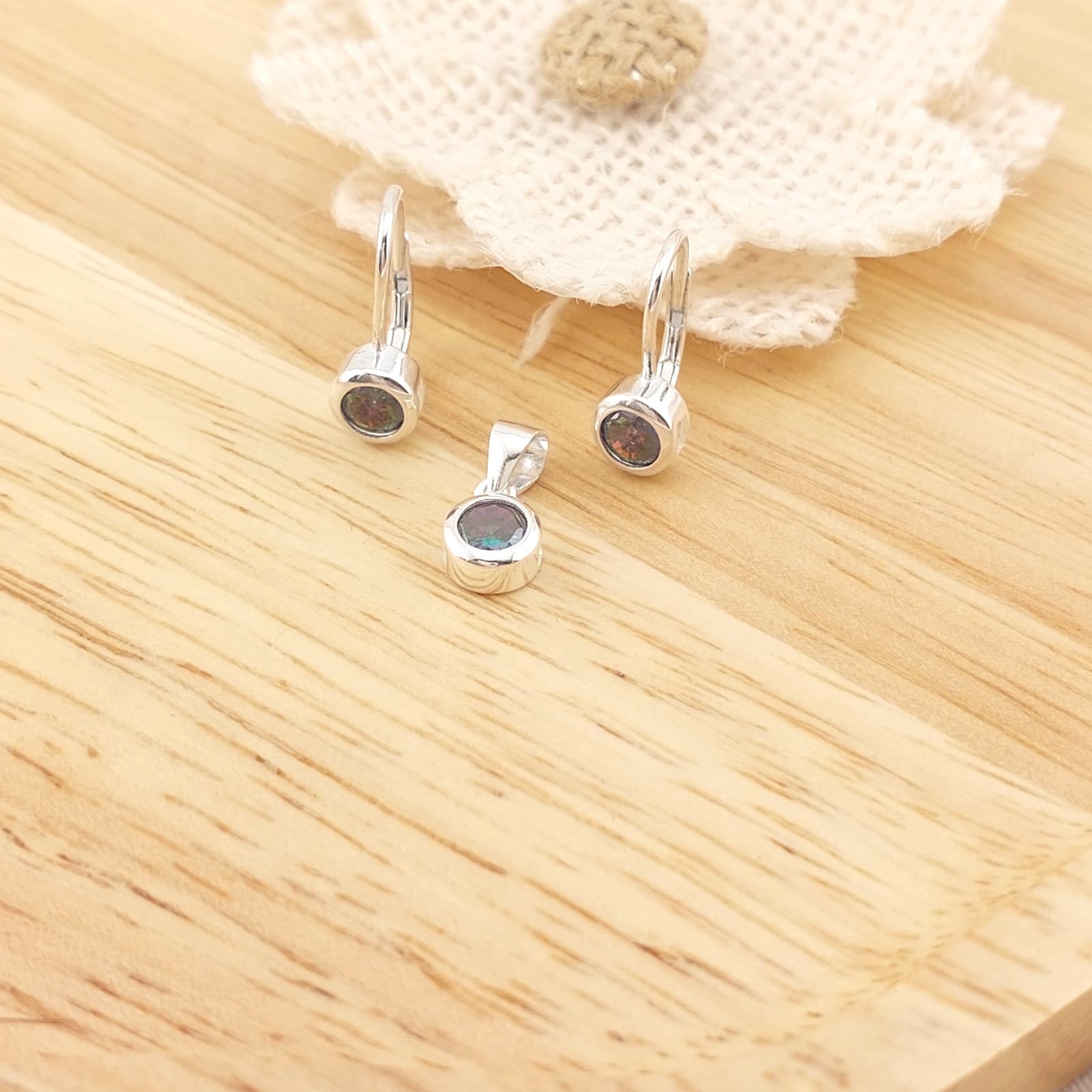 Juego Tornasol Dama Plata 925 26322