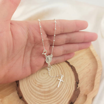 Rosario Virgen 50cm Bola 2mm Plata 925 26426