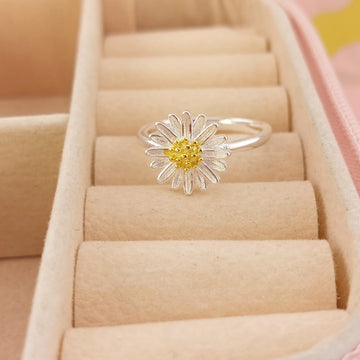 Anillo Girasol Dama Plata 925 26453