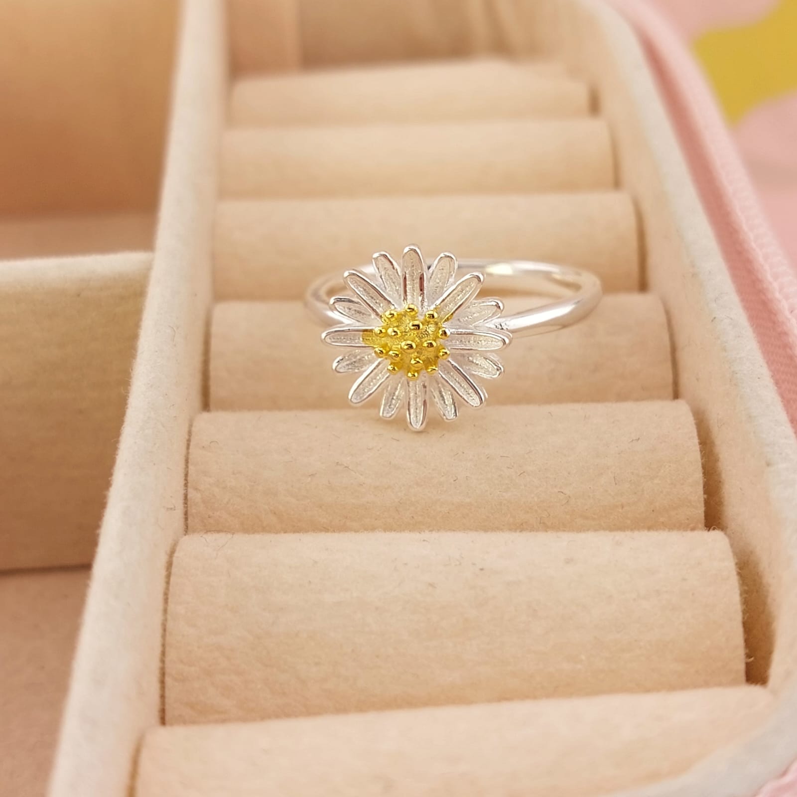 Anillo Girasol Dama Plata 925 26453