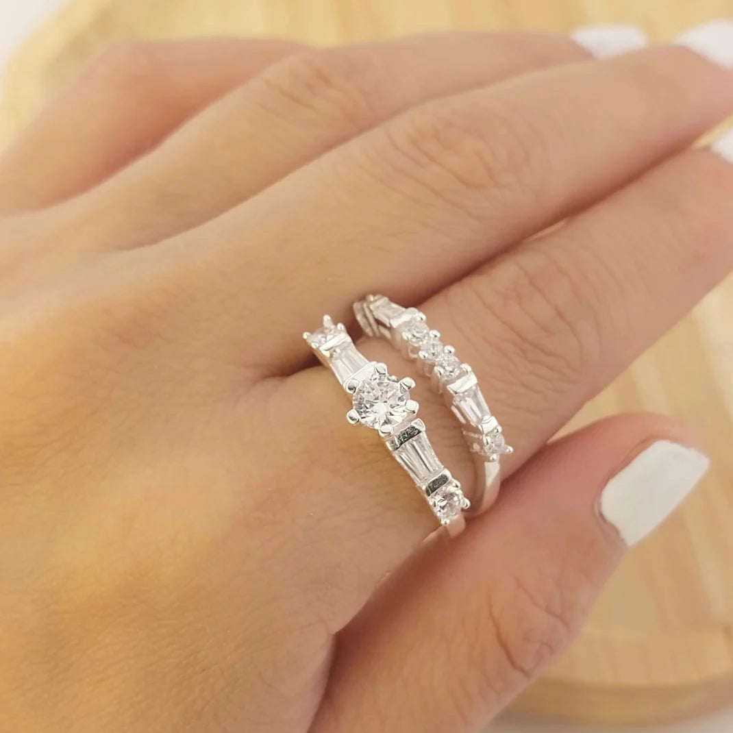 Anillos Dúo Compromiso Plata 925 26514