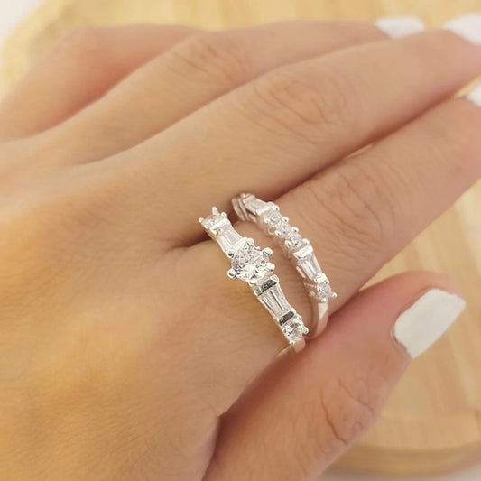 Anillos Dúo Compromiso Plata 925 26514