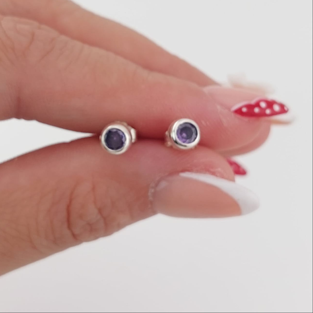 Chispas Morado 4mm Plata 925 26582