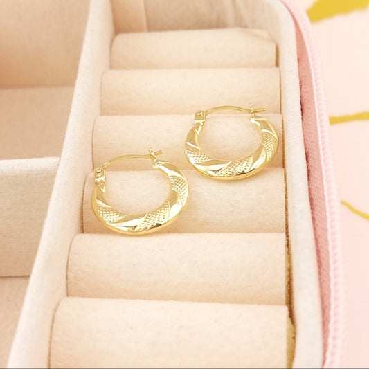 Argollas 15mm Oro 10k Italia 26408