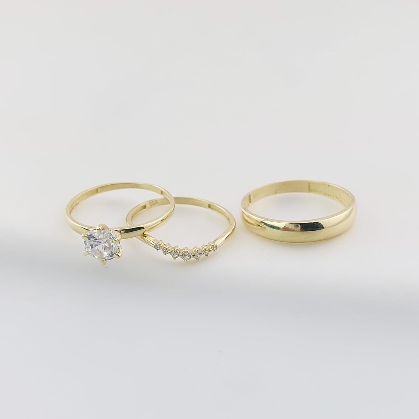 Anillos Trío Matrimonio Oro 10k 3.6g 26619