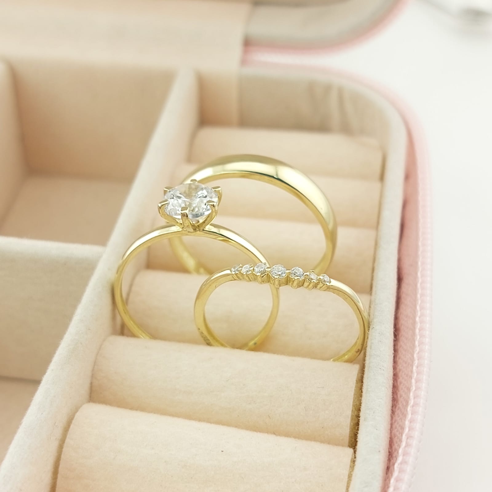 Anillos Trío Matrimonio Oro 10k 3.6g 26619