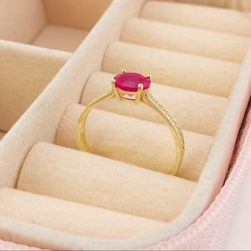 Anillo Dama Promesa CZ 6mm Oro 10k 26623