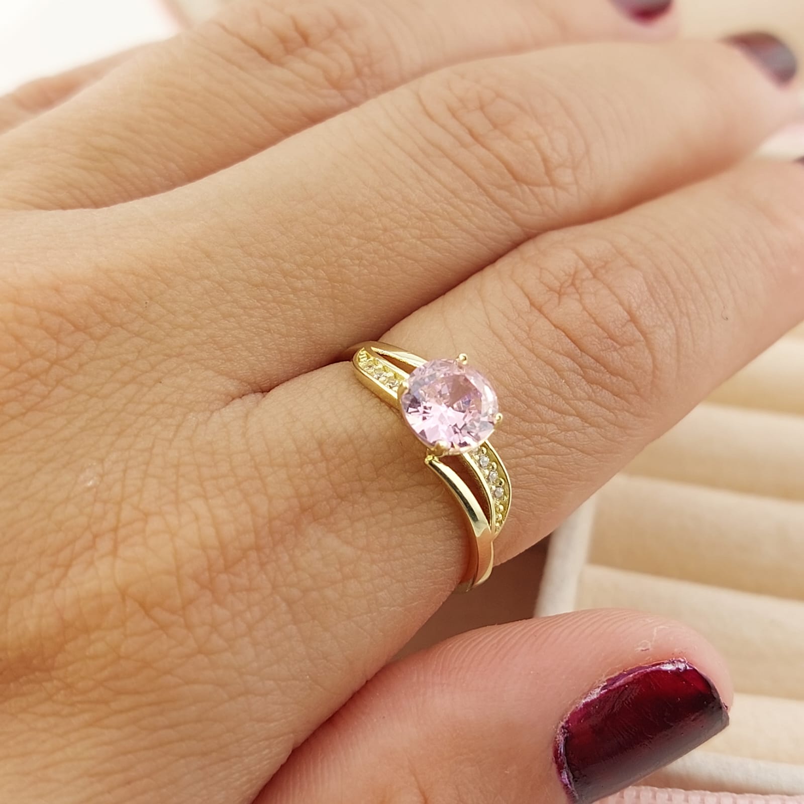 Anillo Dama Promesa CZ 6mm Oro 10k 26627