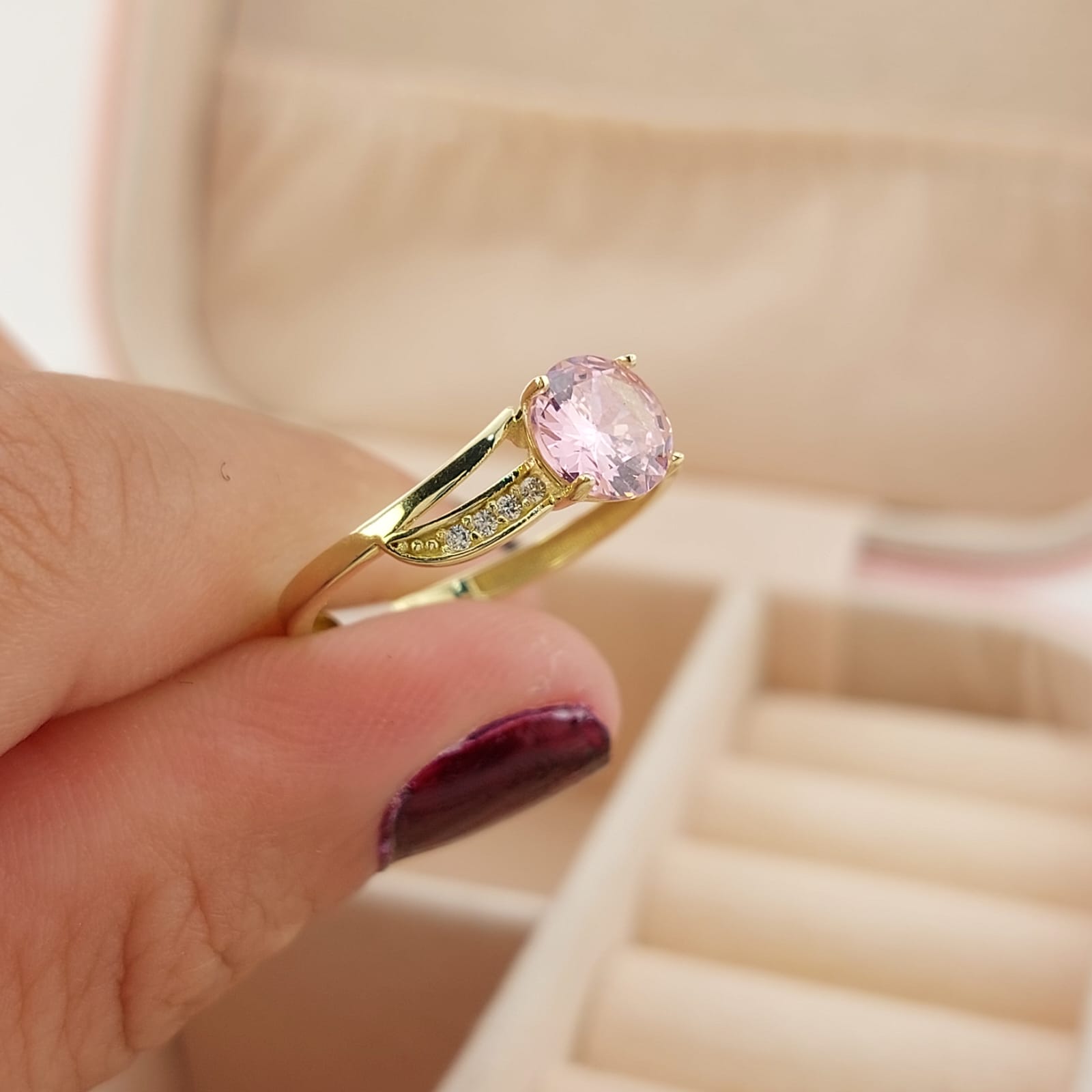 Anillo Dama Promesa CZ 6mm Oro 10k 26627