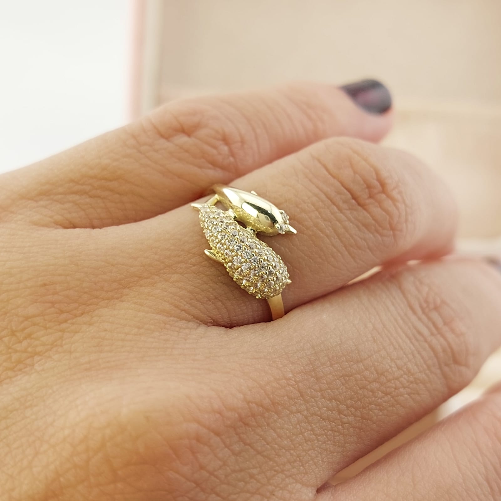 Anillo Delfín Dama Oro 10k 26630