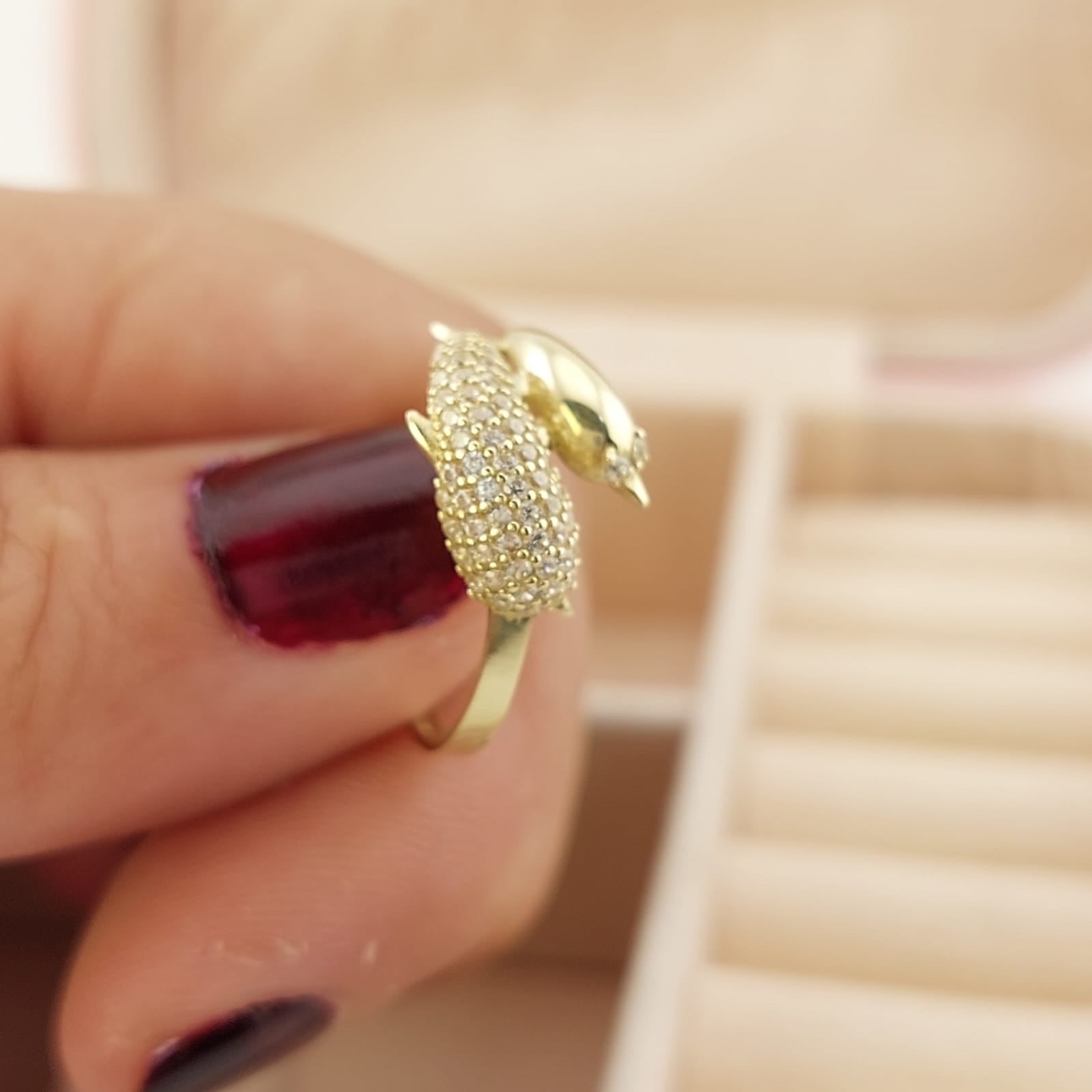 Anillo Delfín Dama Oro 10k 26630