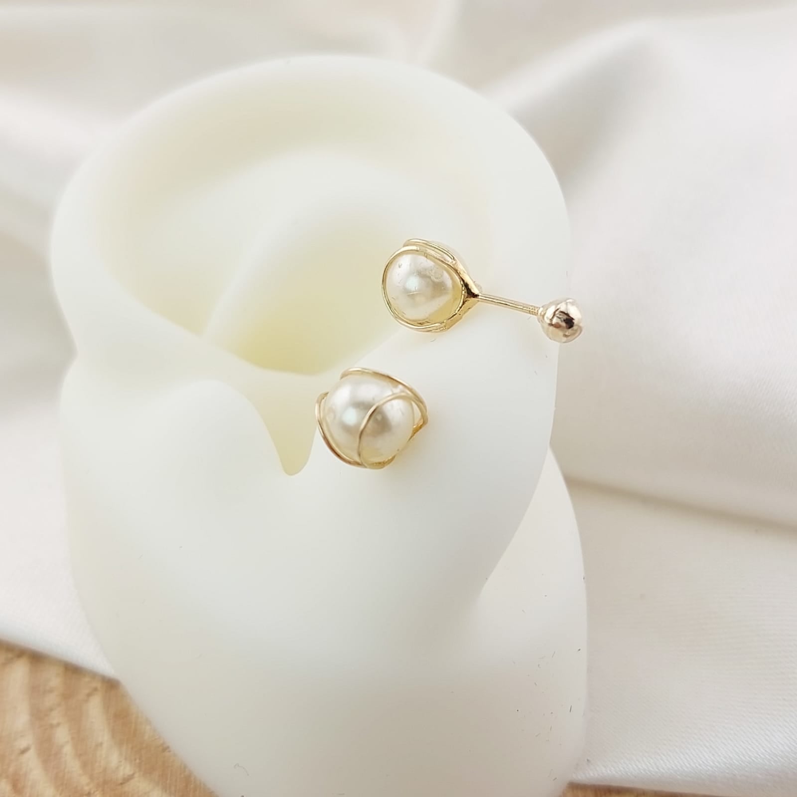 Dormilones Perla 6mm Oro 10k 26678