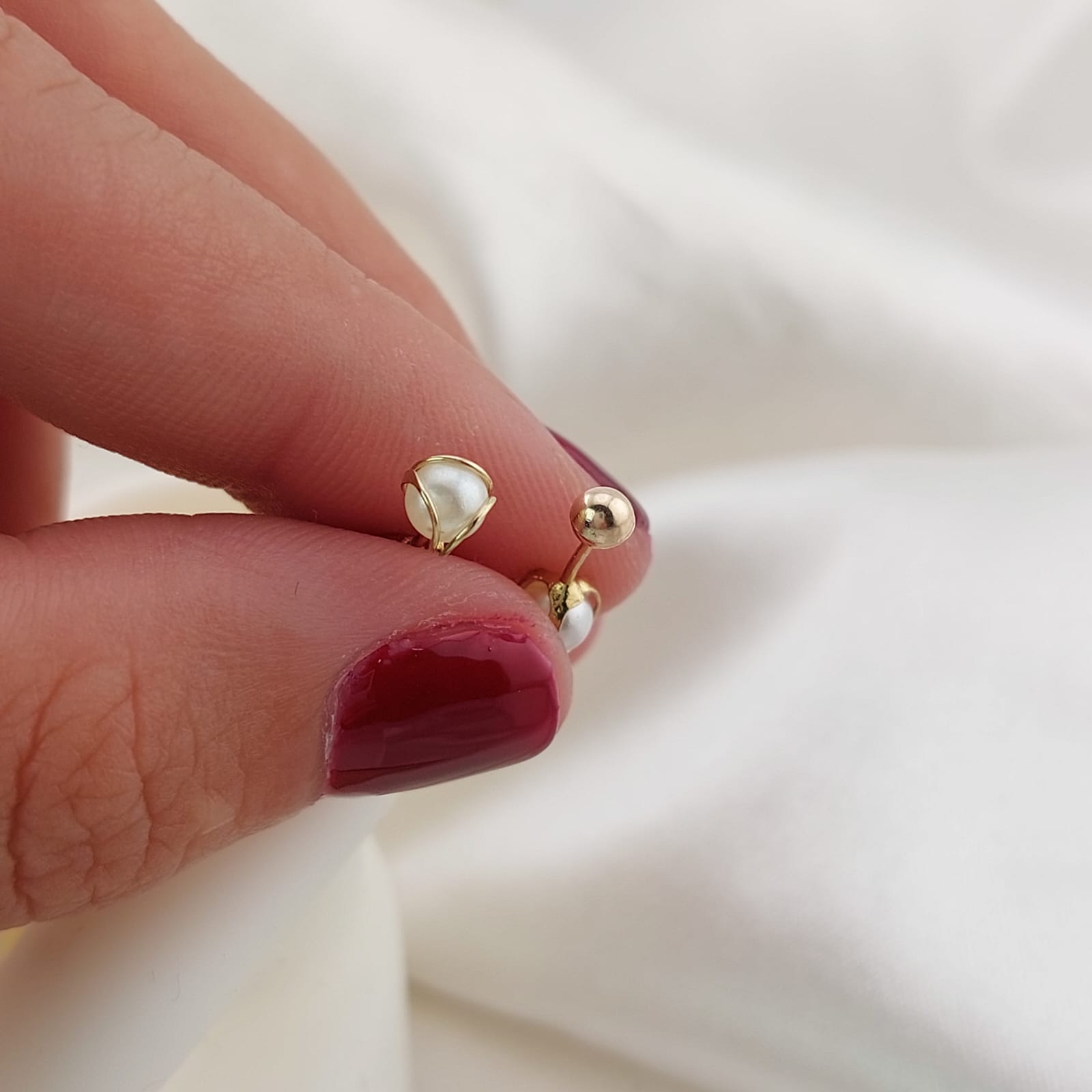 Dormilones Perla 4mm Oro 10k 03286
