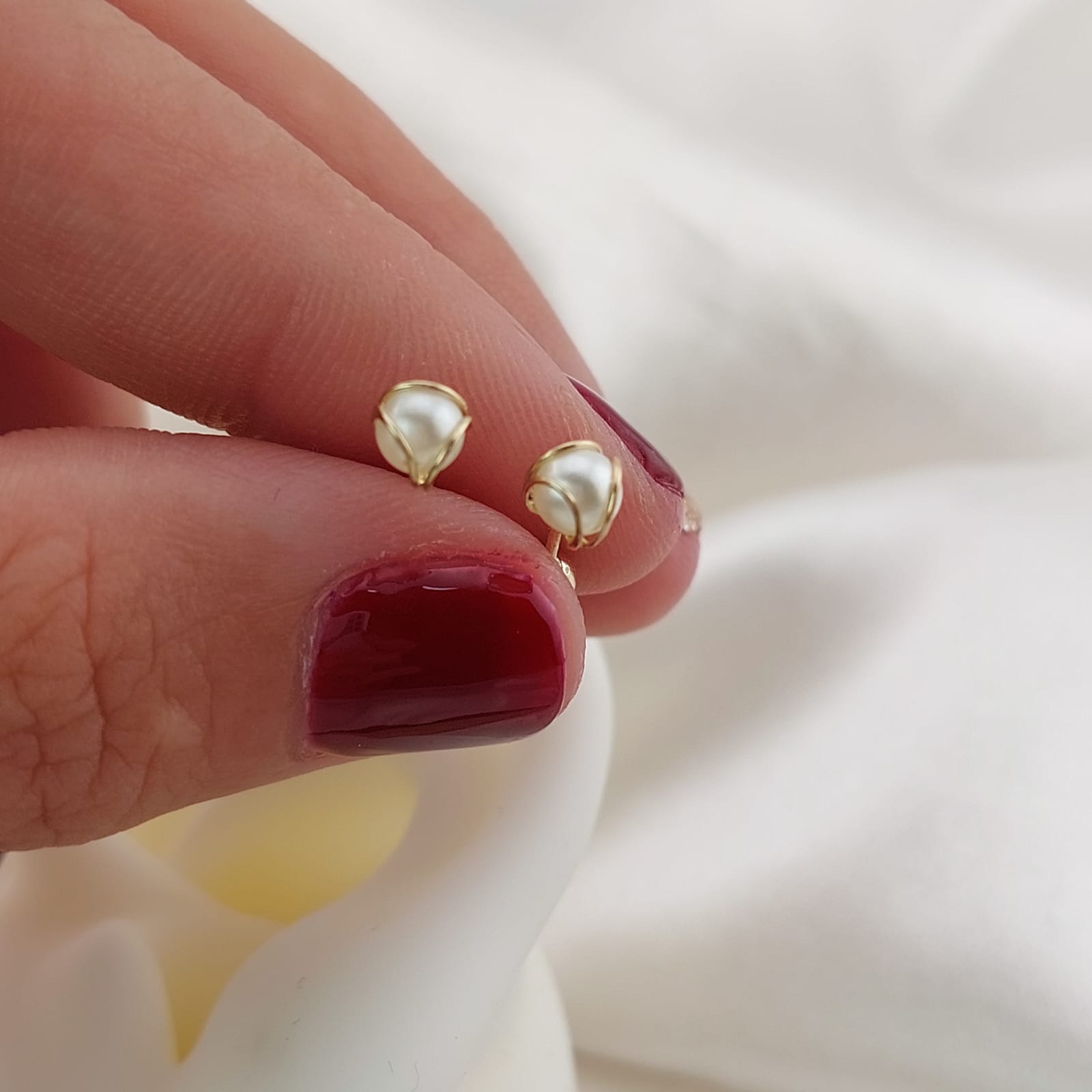 Dormilones Perla 4mm Oro 10k 03286