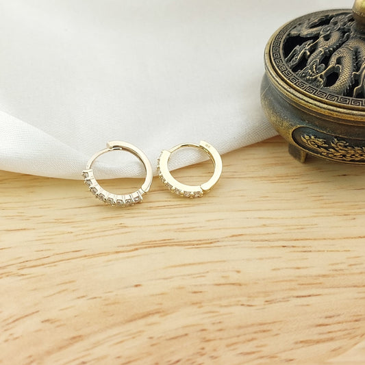 Aretes Huggies 12mm Oro 10k Italia 26713