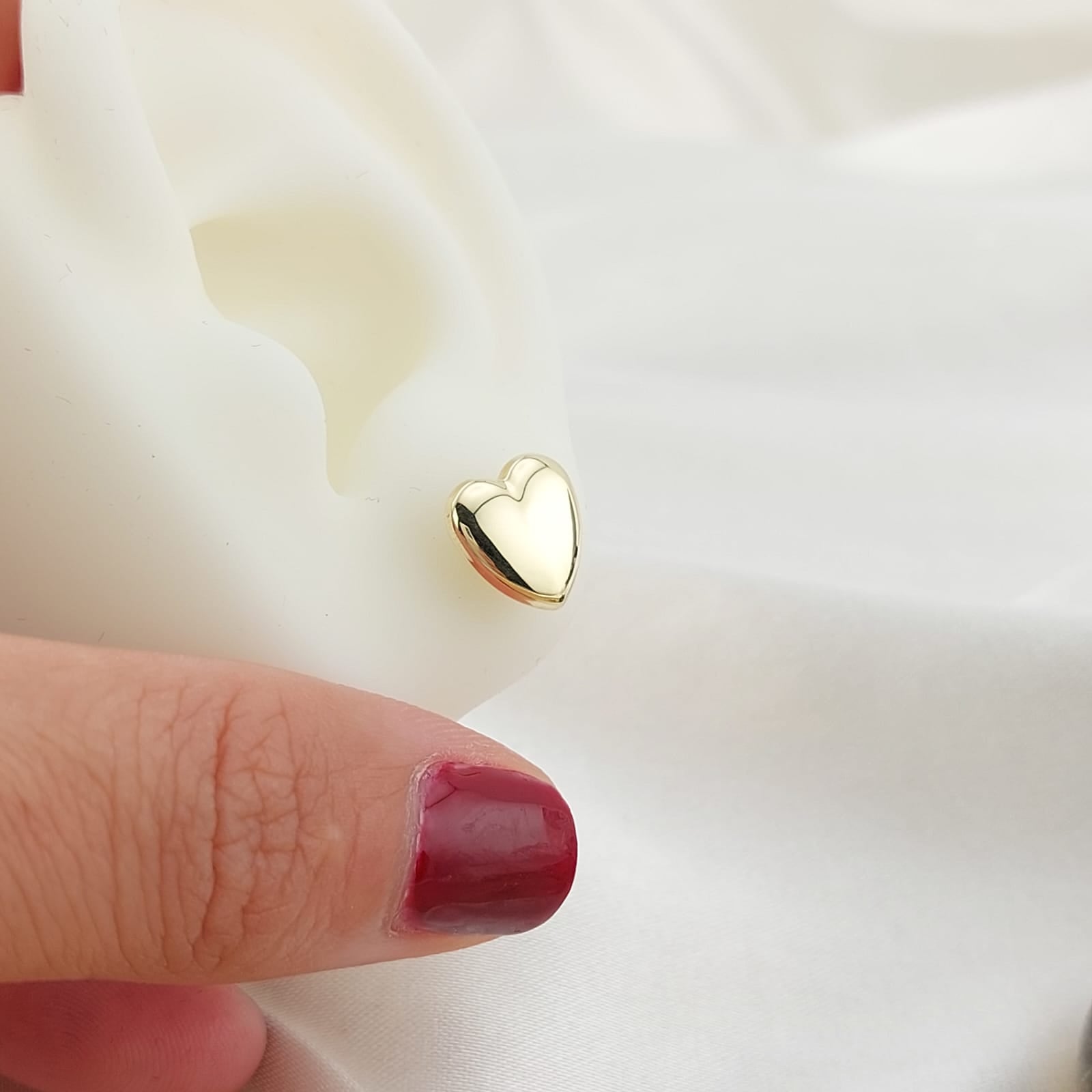 Aretes Corazón 10mm Oro 10k Italia 26726