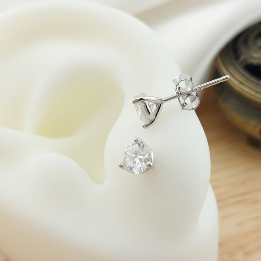Aretes 5mm Moissanite 1.0CT Color D VVS1 Plata 925 26751