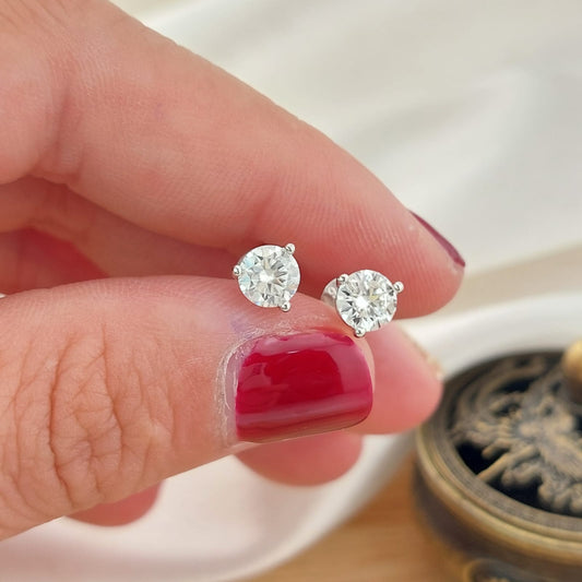 Aretes 3mm Moissanite 0.2CT Color D VVS1 Plata 925 26749