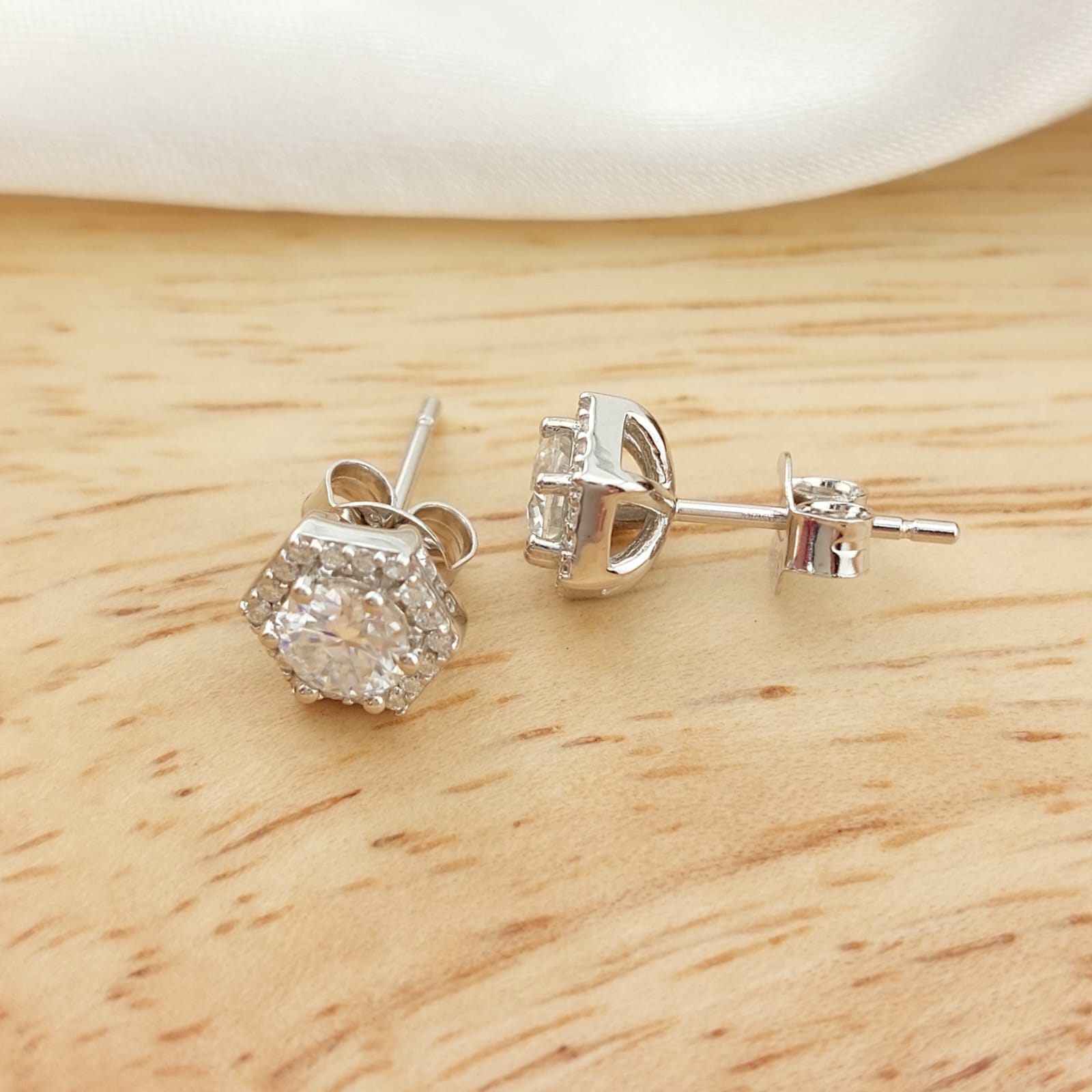 Aretes 5mm/1mmx18 Moissanite Color D 1.18CT VVS1 Plata 925 26746