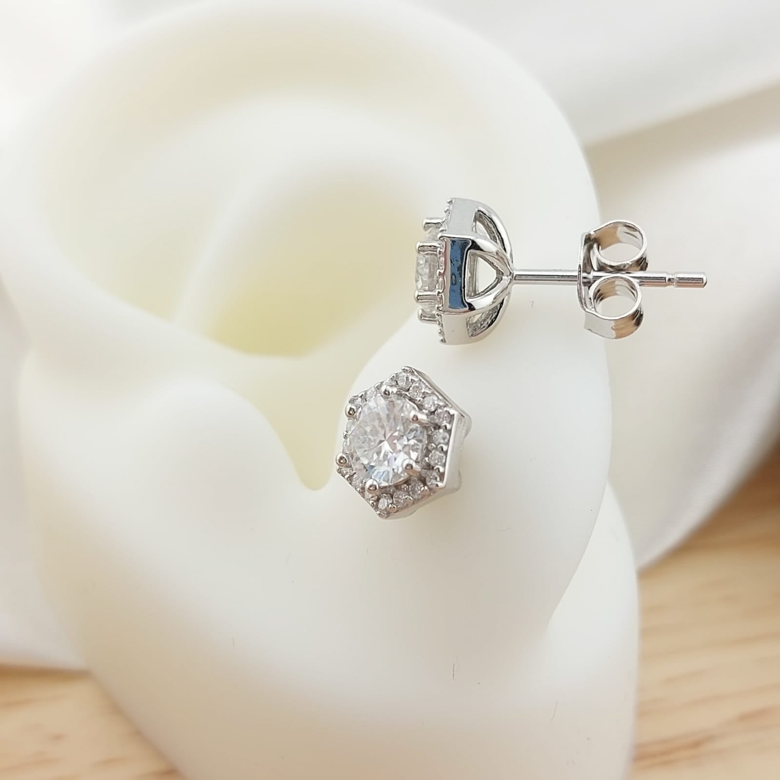 Aretes 5mm/1mmx18 Moissanite Color D 1.18CT VVS1 Plata 925 26746