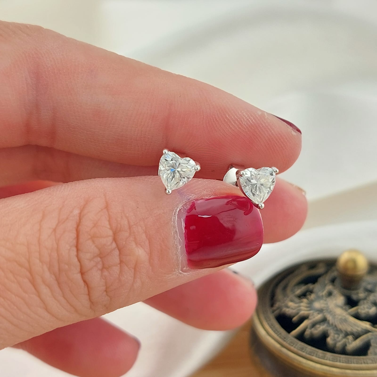 Aretes 5mm Moissanite 1.0CT VVS1 Plata 925 26744