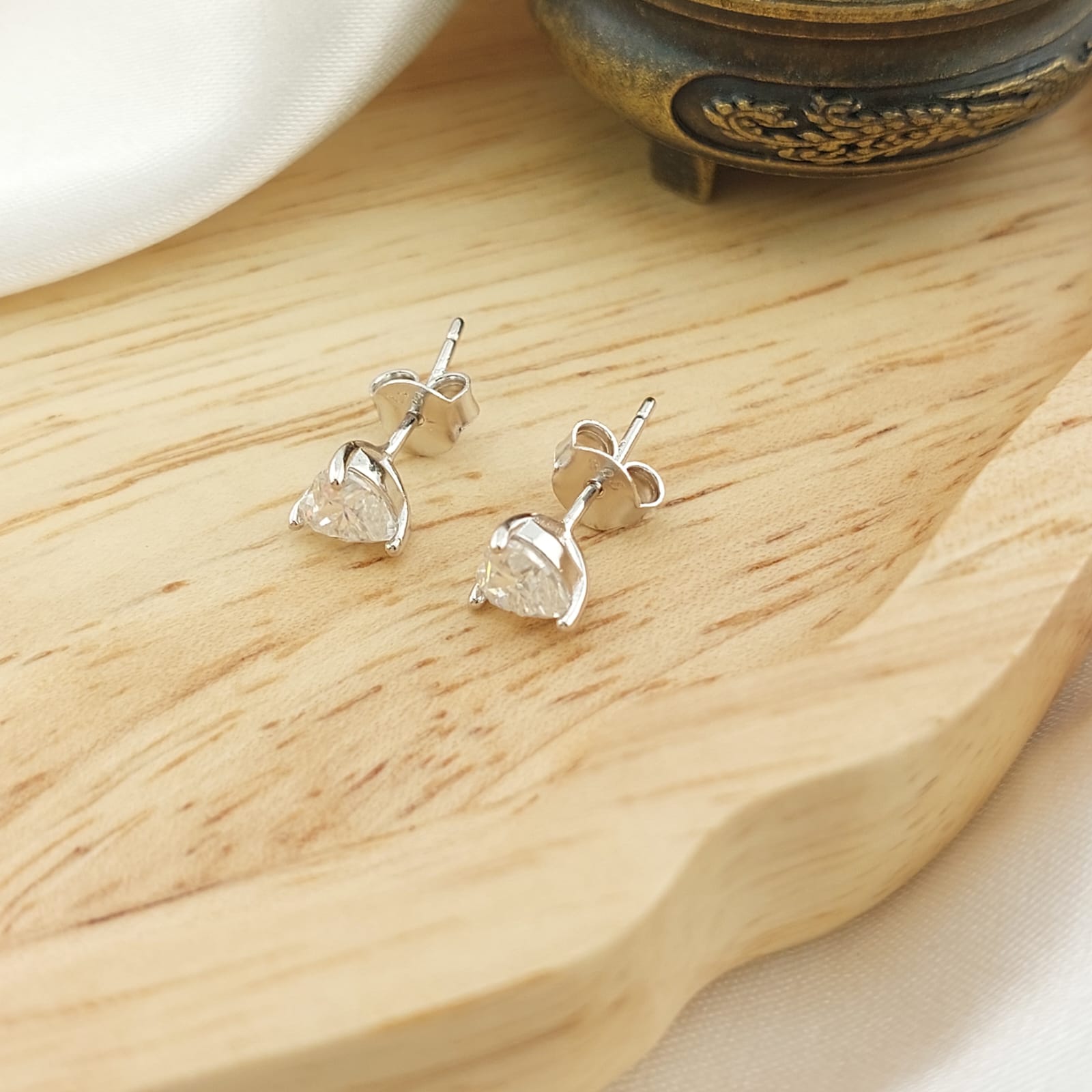 Aretes 5mm Moissanite 1.0CT VVS1 Plata 925 26744