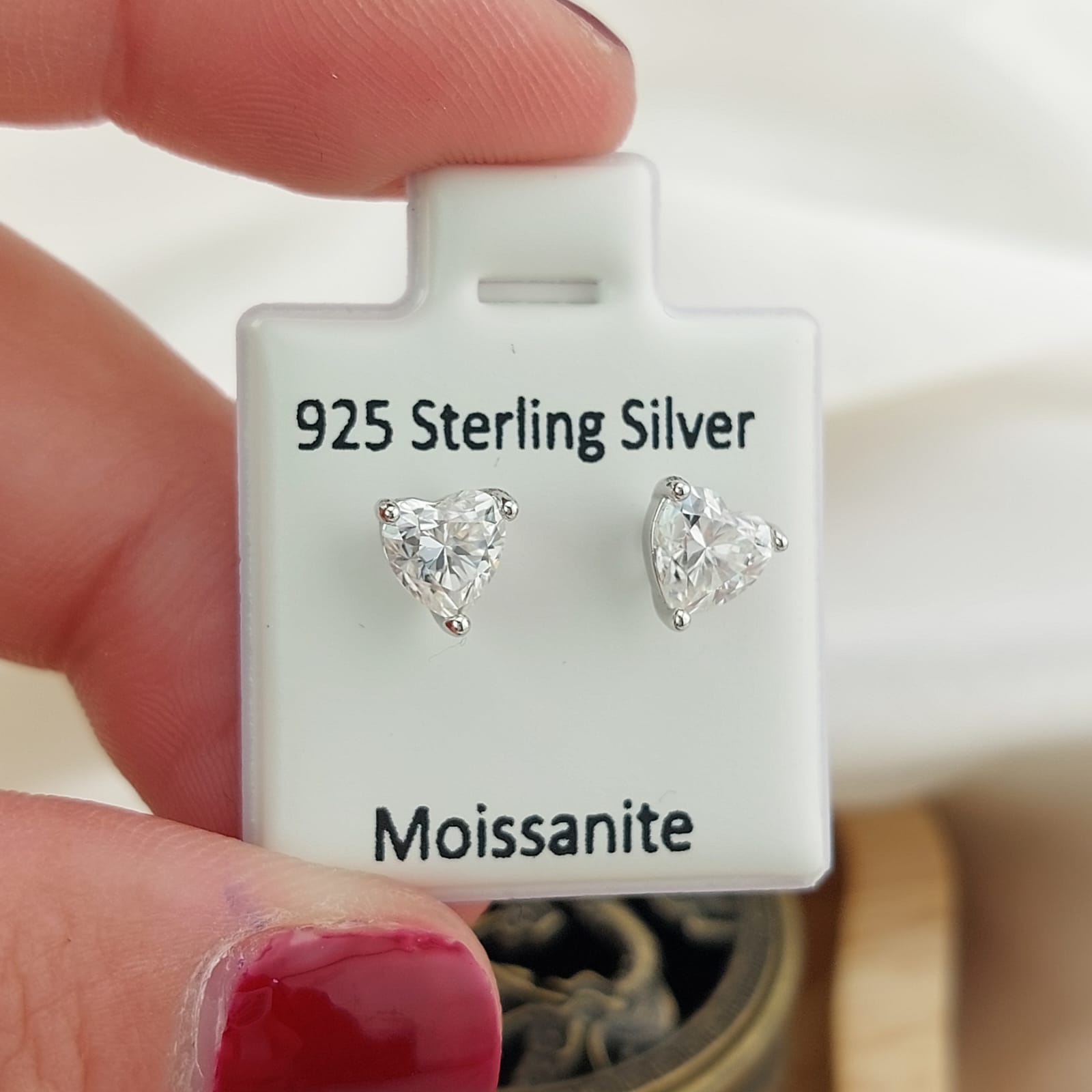 Aretes 5mm Moissanite 1.0CT VVS1 Plata 925 26744