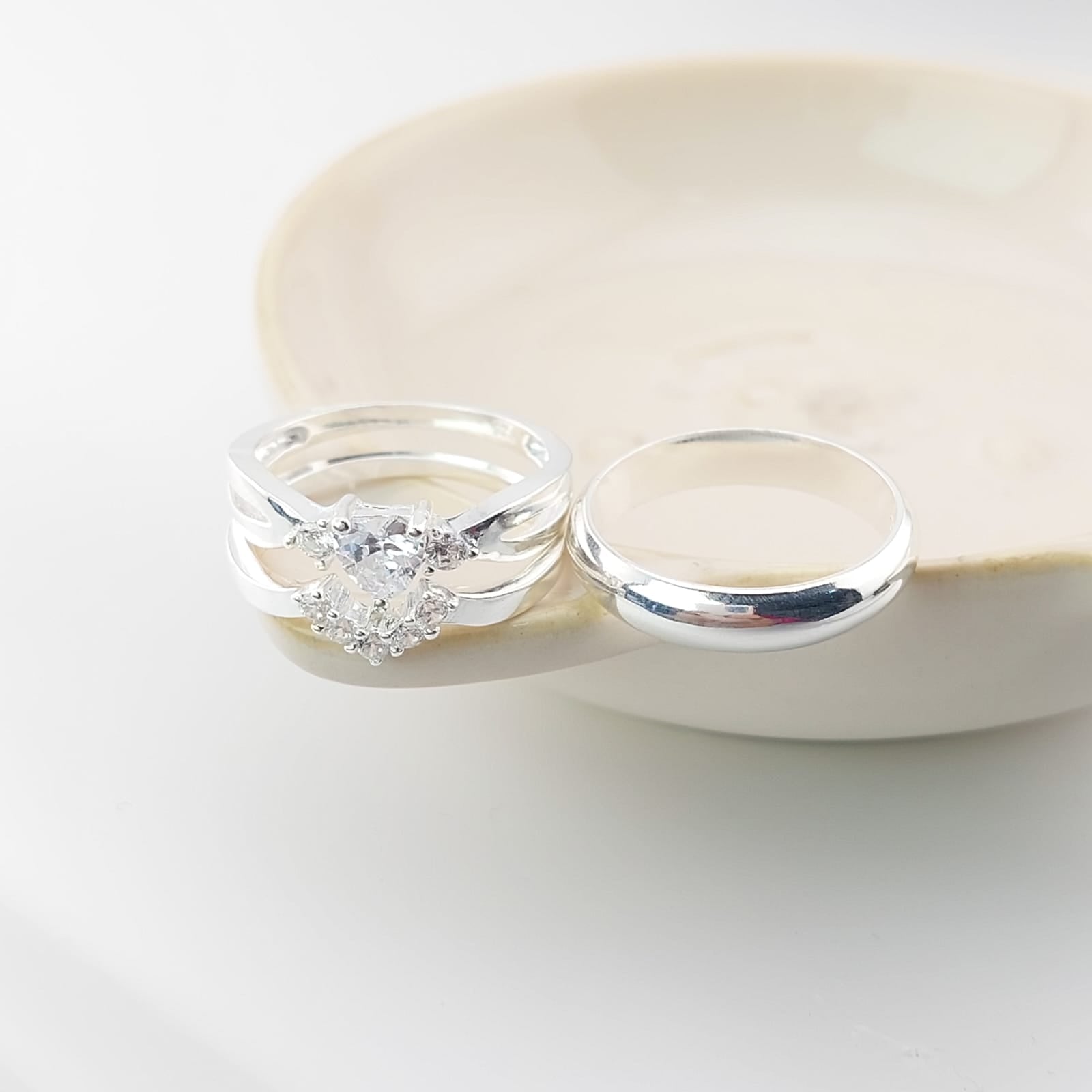 Anillos Tríos Matrimonio Plata 925 26819