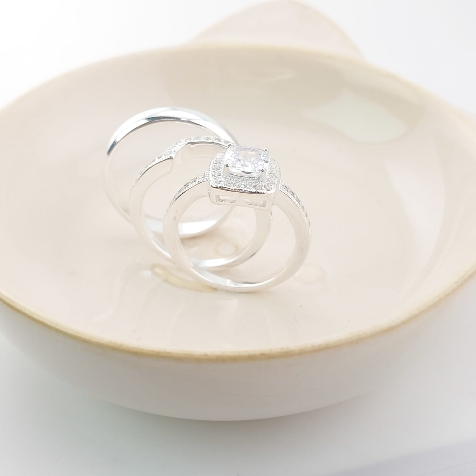 Anillos Tríos Matrimonio Plata 925 26818