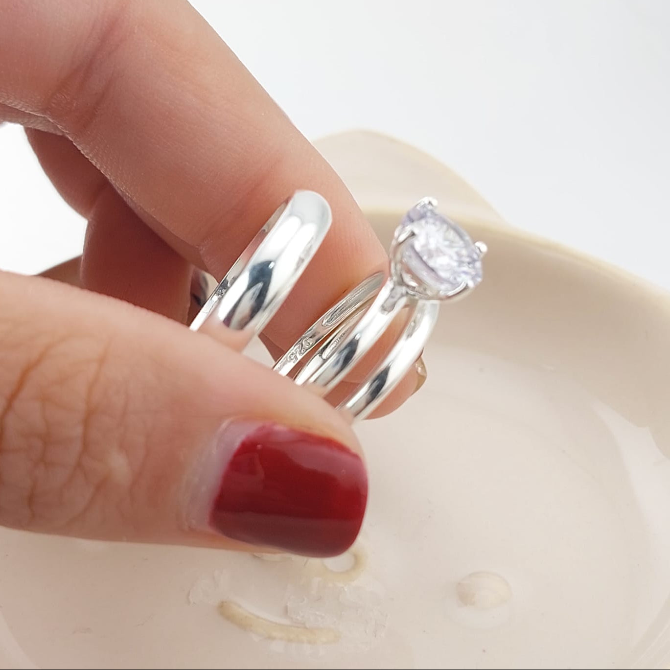 Anillos Tríos Matrimonio Plata 925 26821