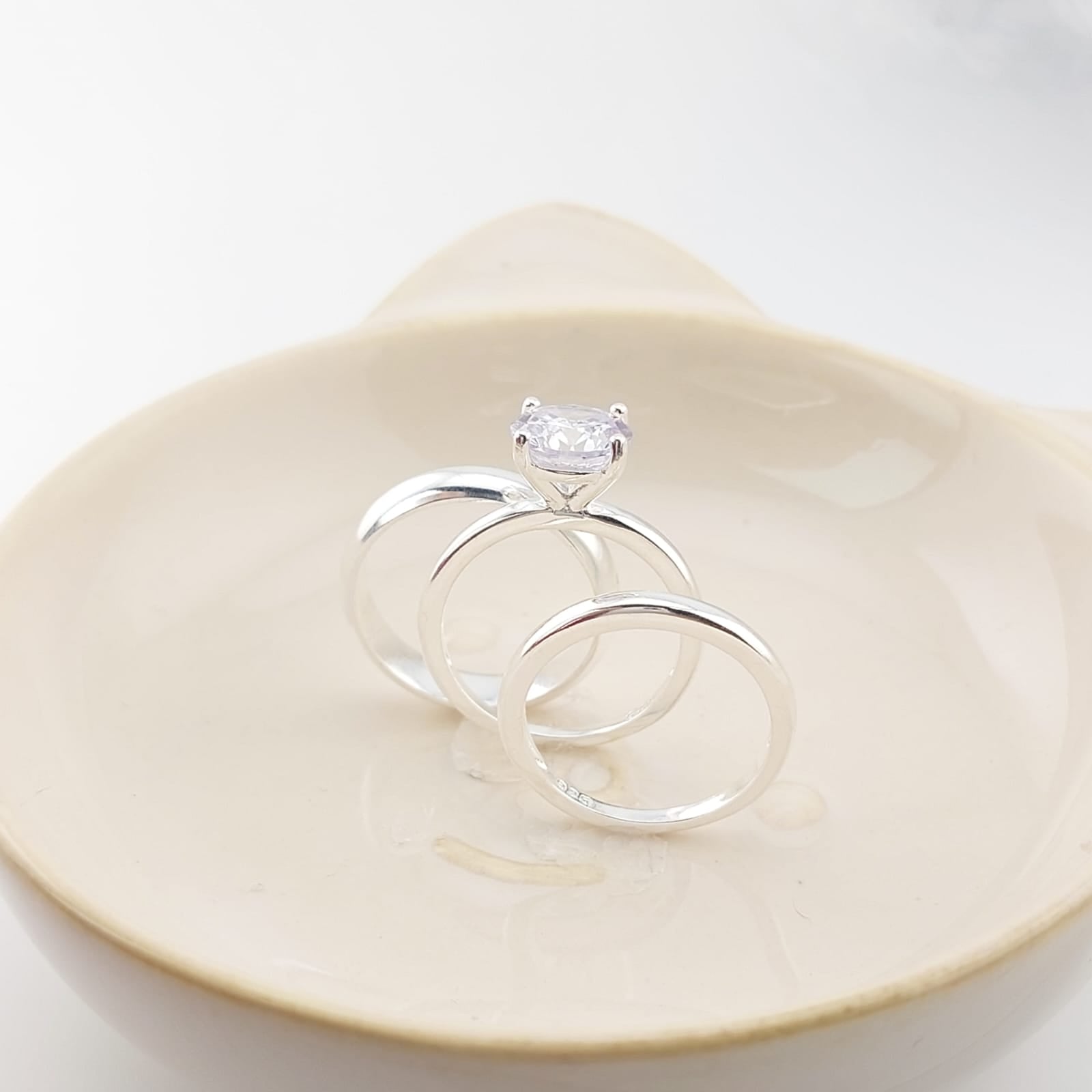 Anillos Tríos Matrimonio Plata 925 26821