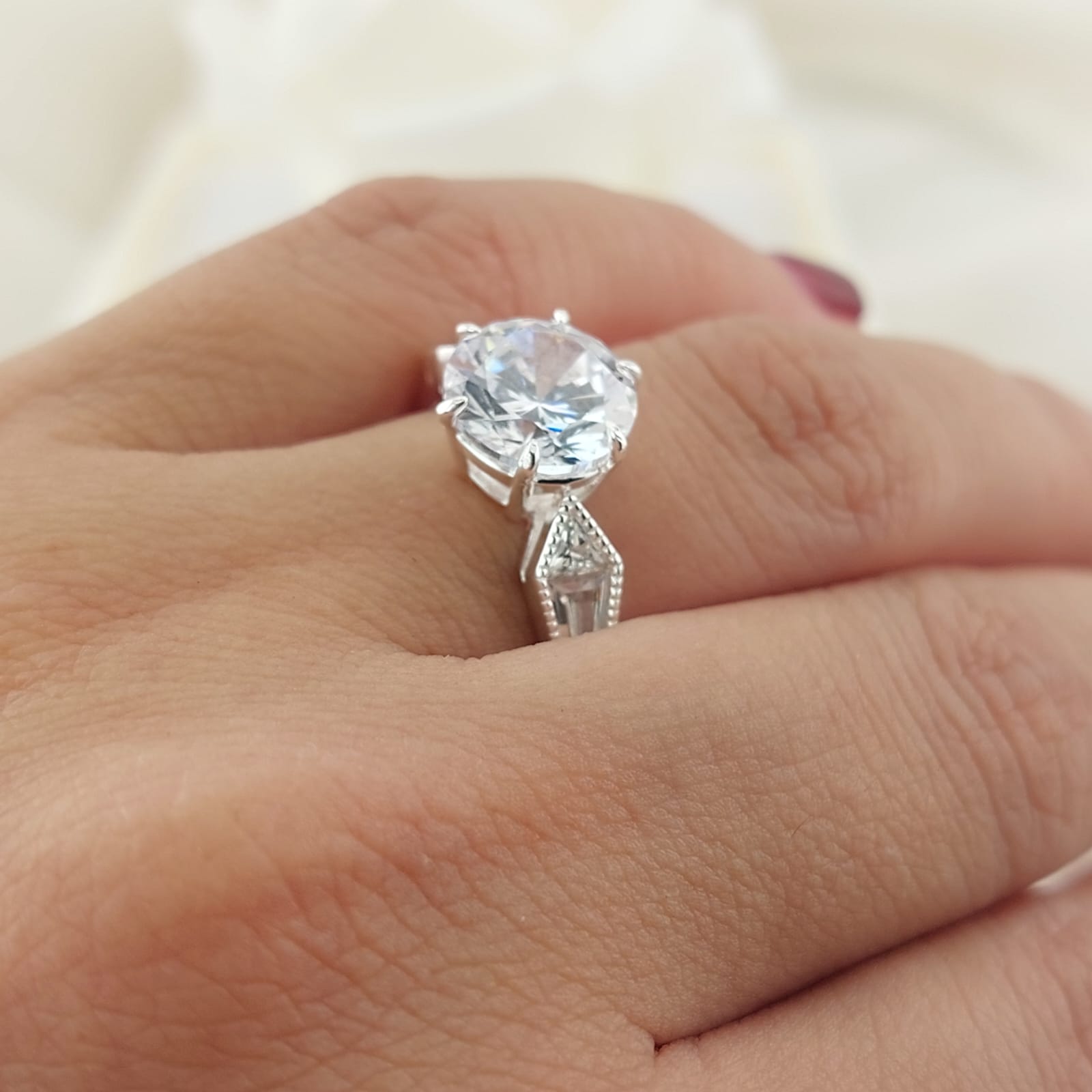 Anillo Compromiso CZ 9mm 3.6g Plata 925 26870