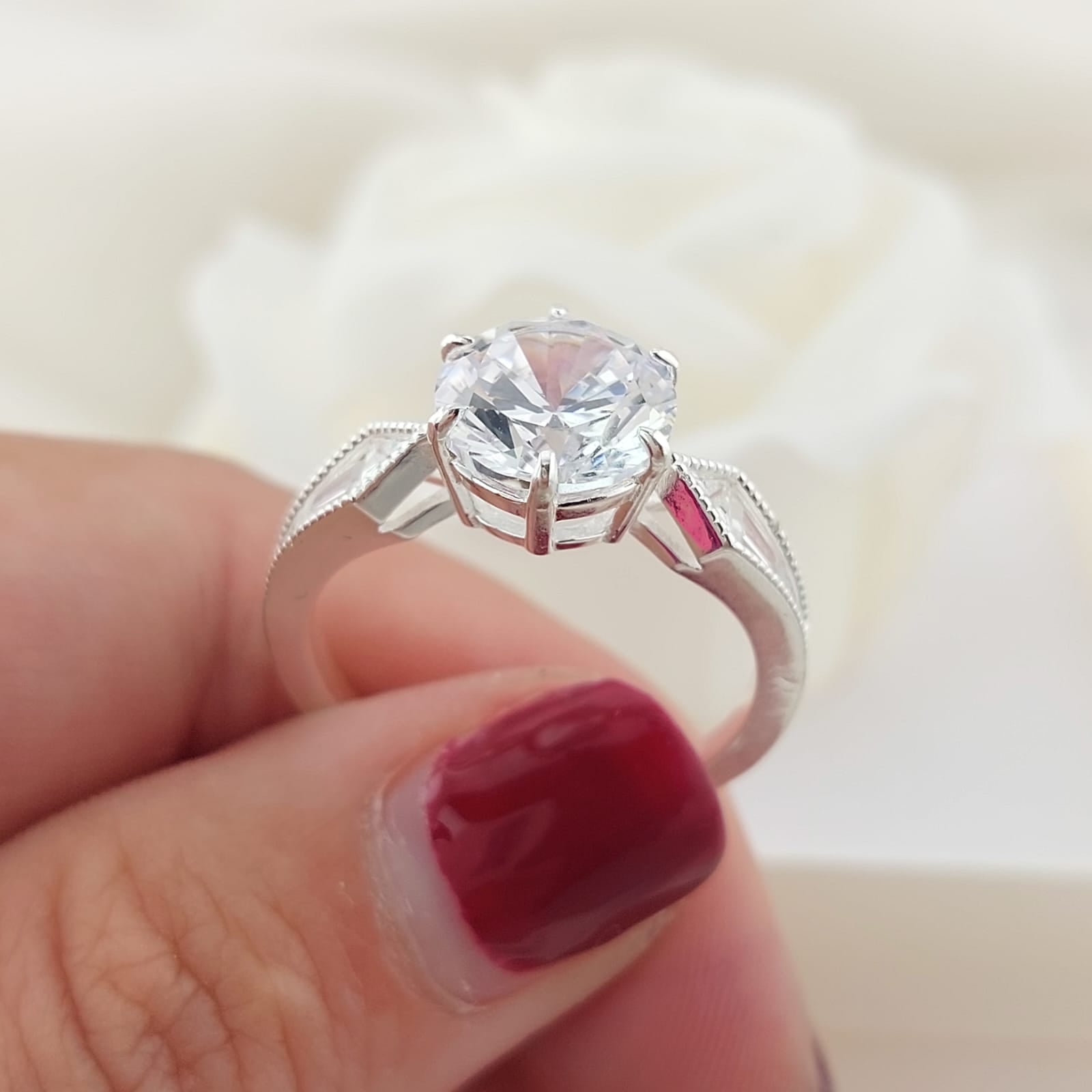 Anillo Compromiso CZ 9mm 3.6g Plata 925 26870