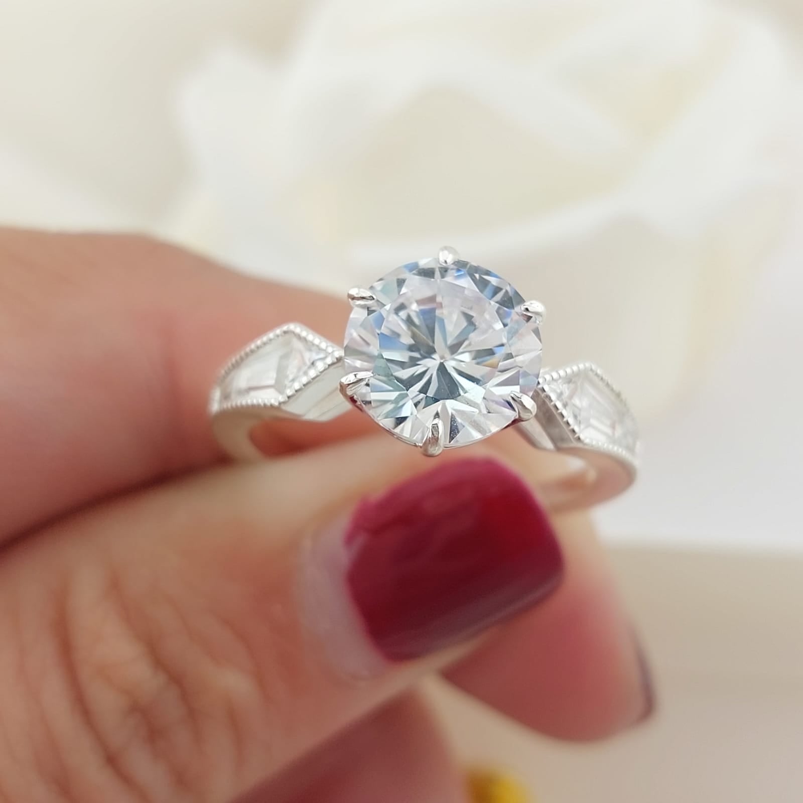 Anillo Compromiso CZ 9mm 3.6g Plata 925 26870