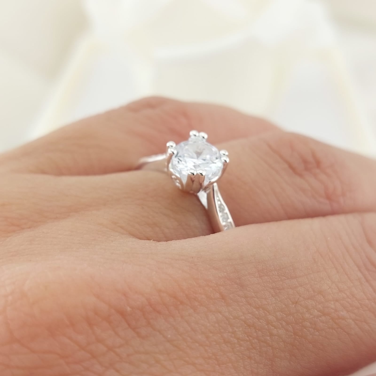 Anillo Compromiso CZ 6mm Plata 925 26869