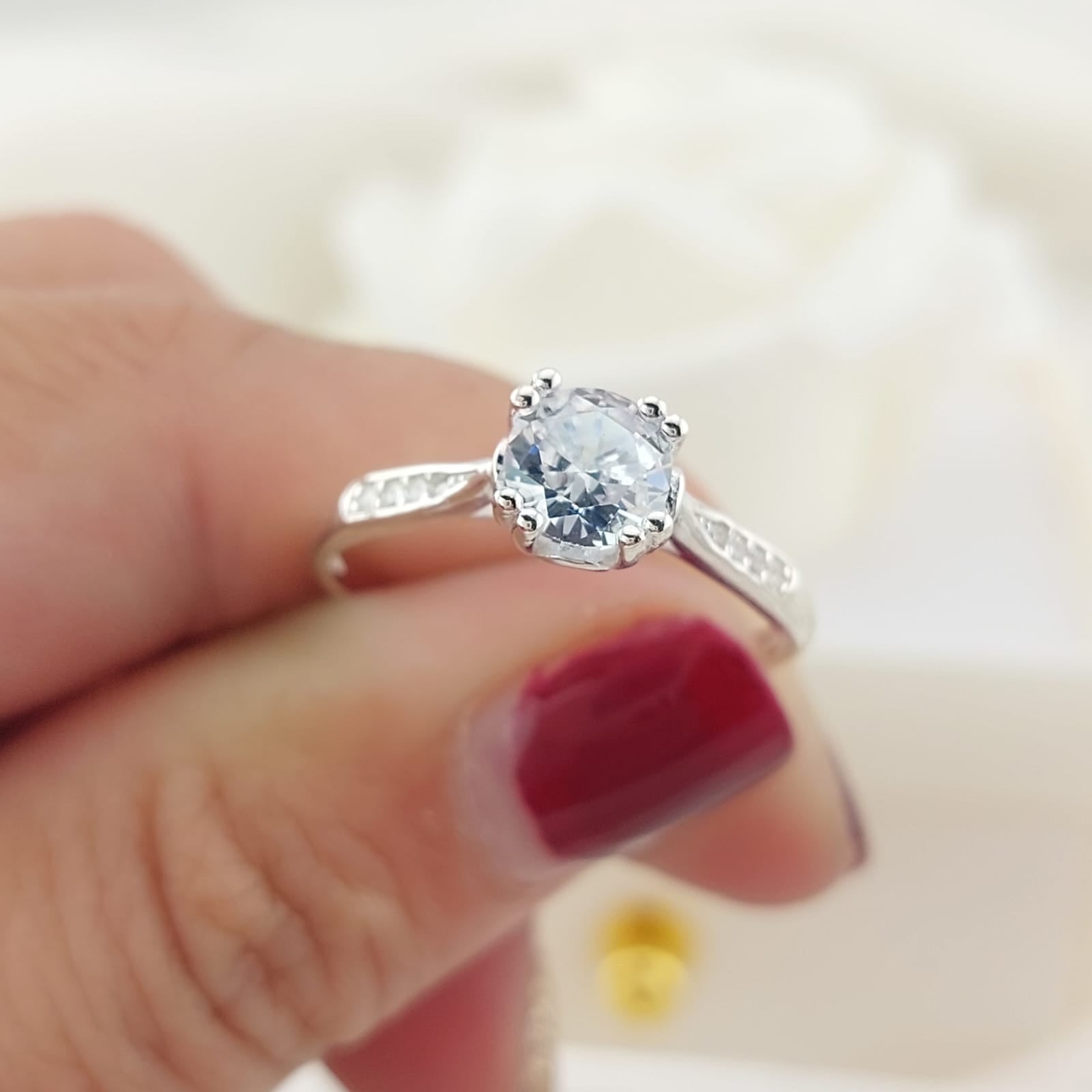 Anillo Compromiso CZ 6mm Plata 925 26869