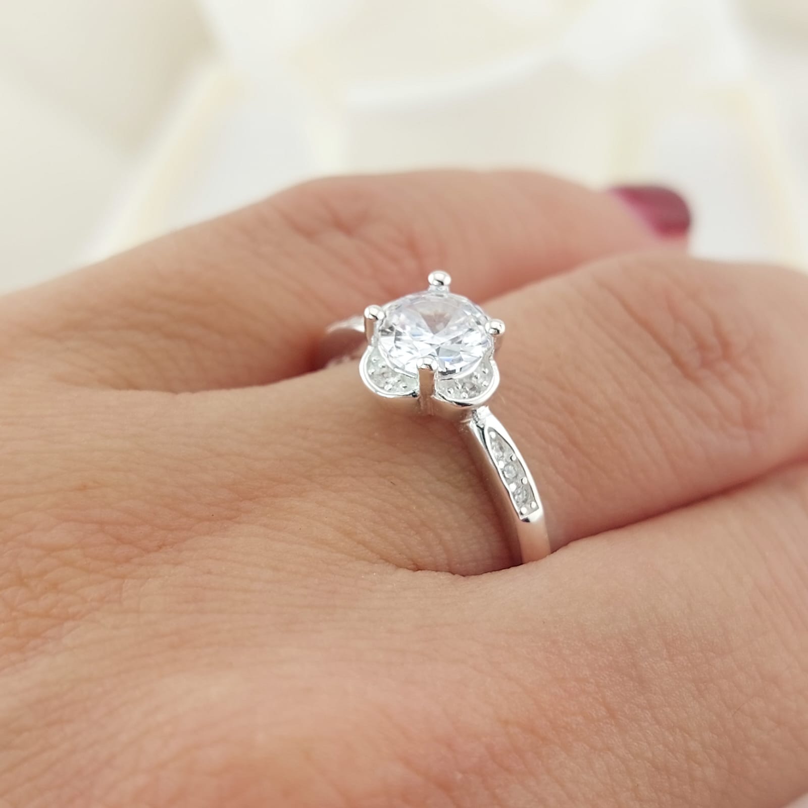 Anillo Compromiso CZ 6mm 2.1g Plata 925 26872
