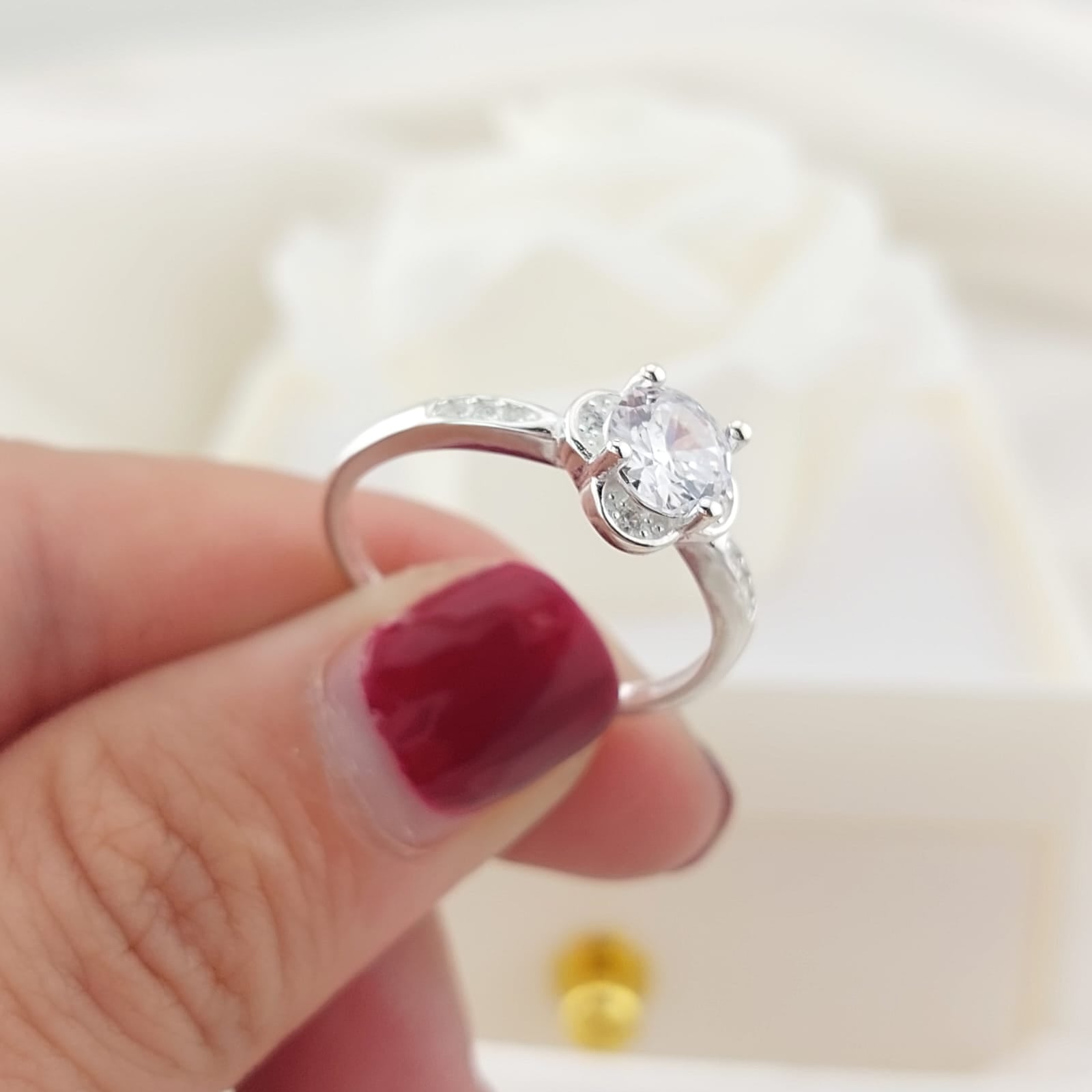 Anillo Compromiso CZ 6mm 2.1g Plata 925 26872
