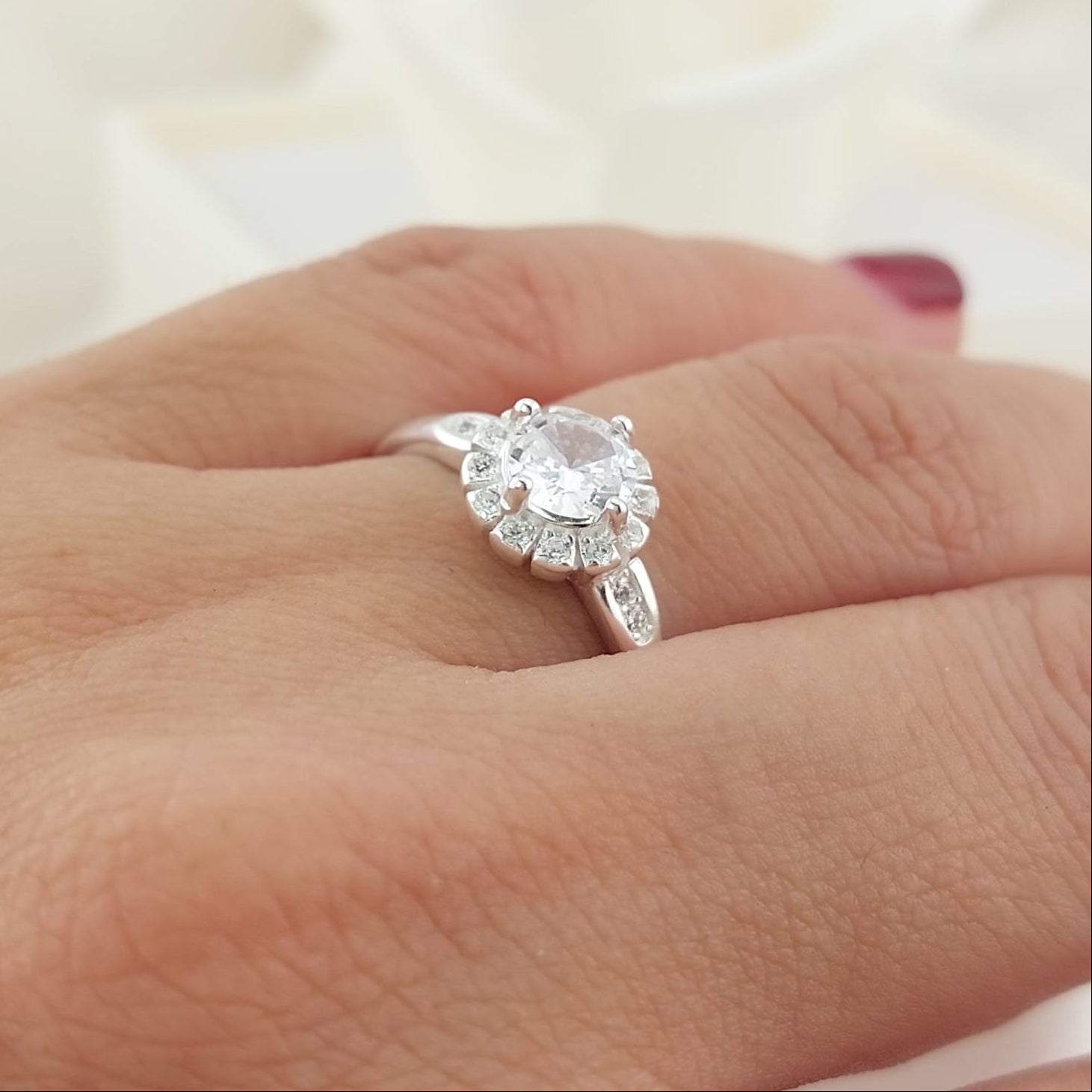 Anillo Compromiso CZ 5mm 2.7g Plata 925 26871