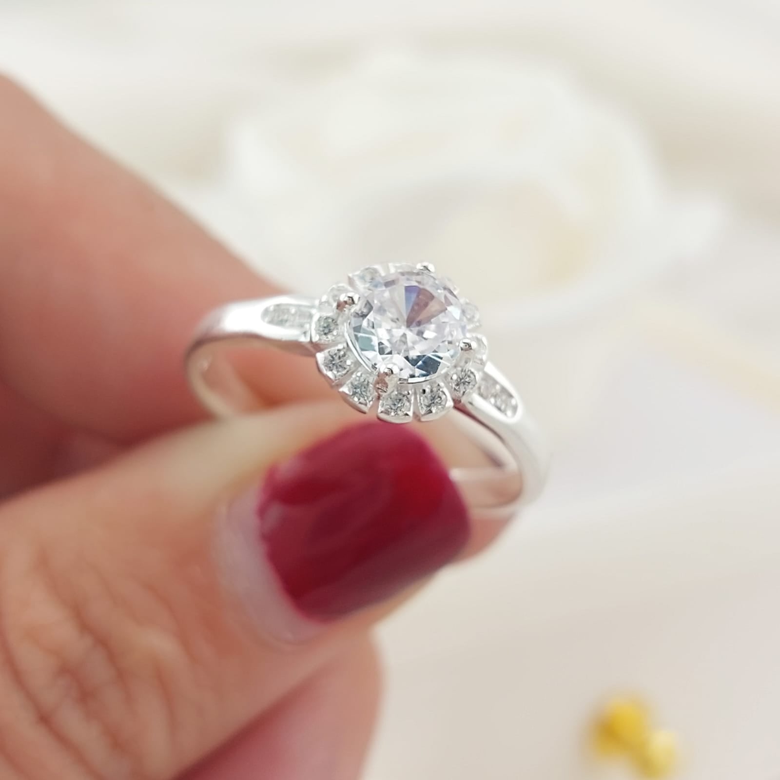 Anillo Compromiso CZ 5mm 2.7g Plata 925 26871