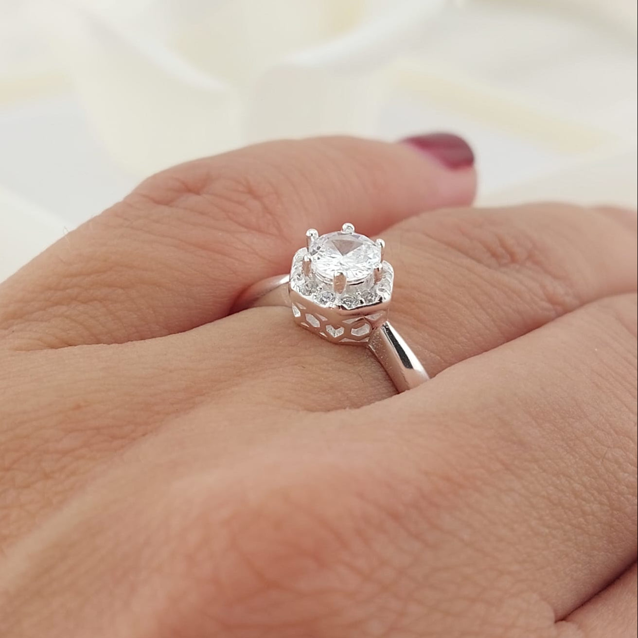 Anillo Compromiso CZ 5mm Plata 925 26864