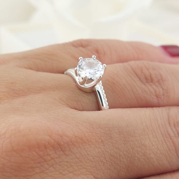 Anillo Compromiso CZ 7mm Plata 925 26865
