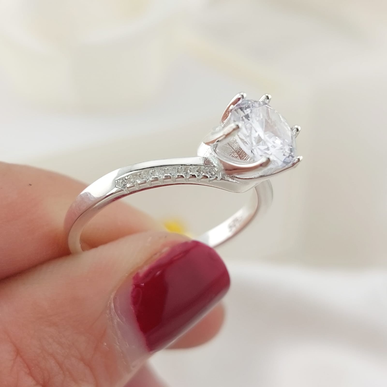 Anillo Compromiso CZ 7mm Plata 925 26865