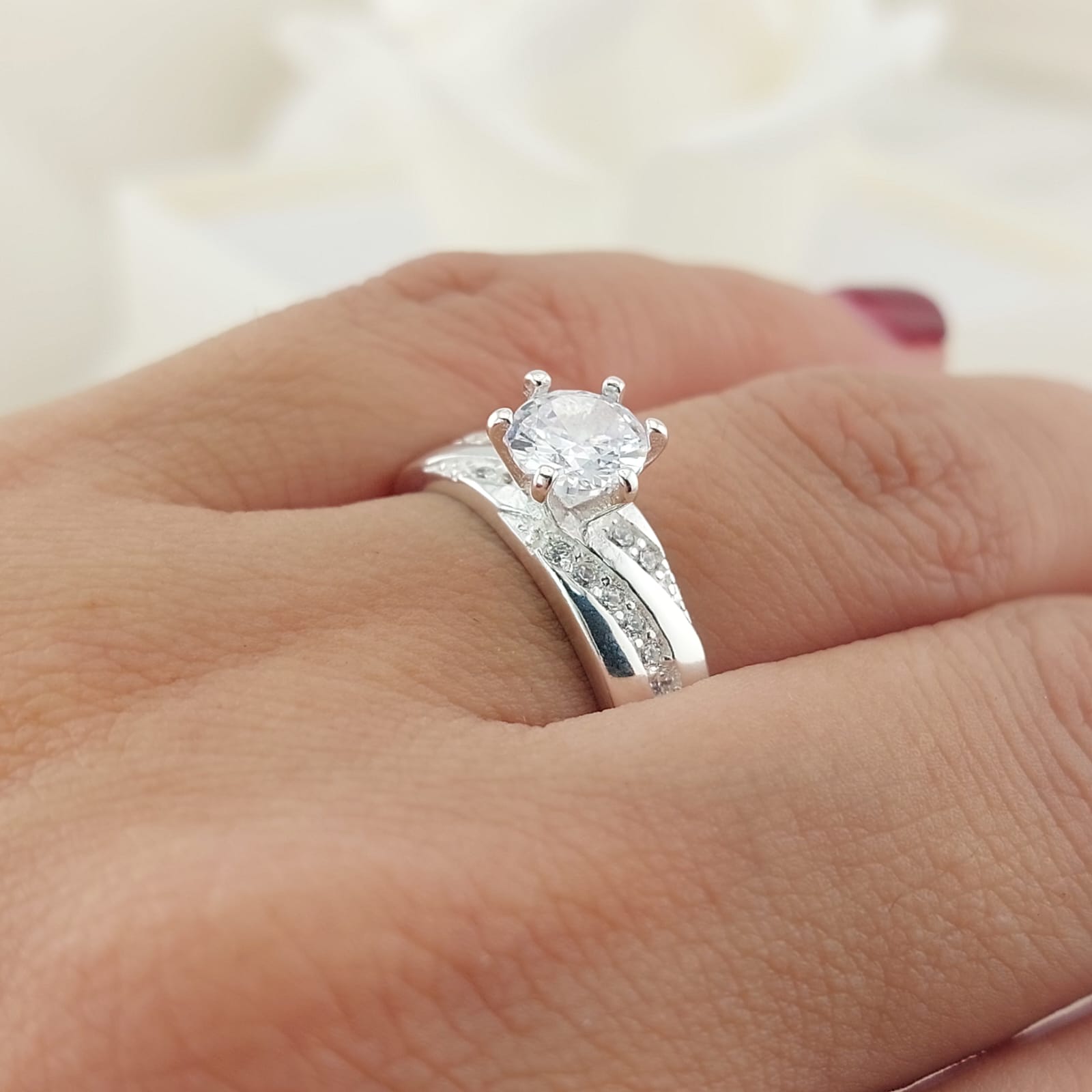 Anillo Compromiso CZ 6mm 3.2g Plata 925 26873